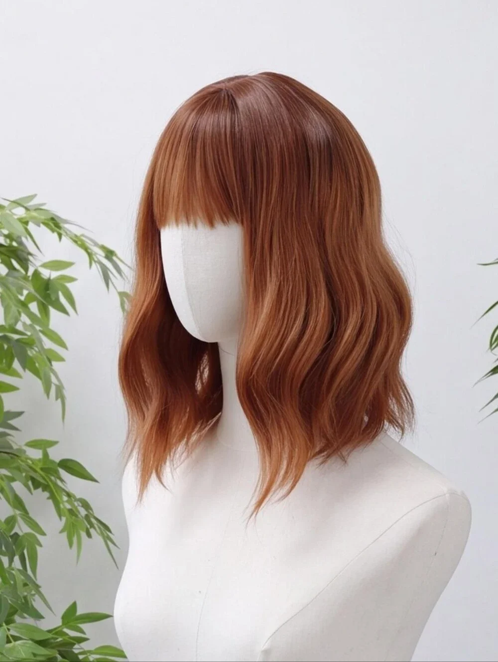 Copper Ginger Wavy Bob Wig